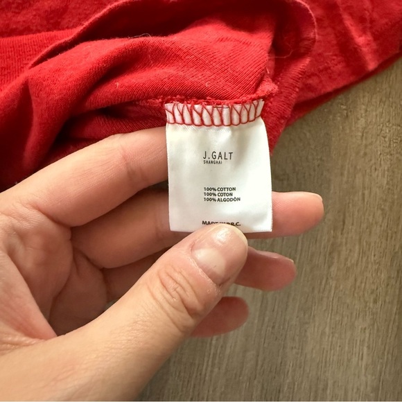 John Galt Brandy Melville Red Striped Crop Top - Picture 4 of 5